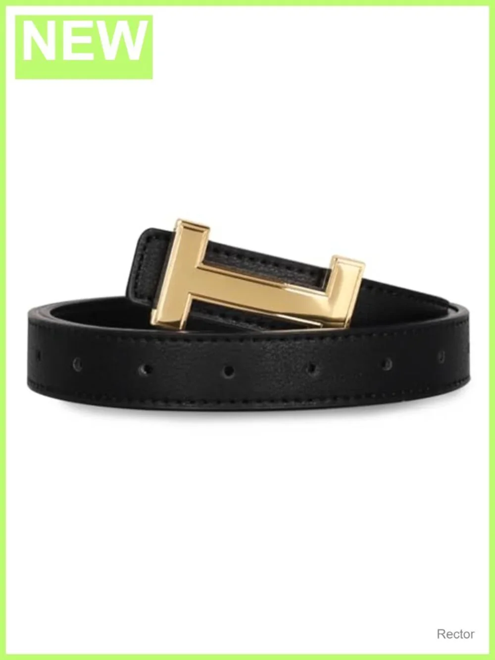 Elegant Women's Leather Belt with Gold Buckle for Jeans Dresses